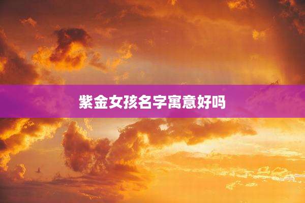 紫金女孩名字寓意好吗