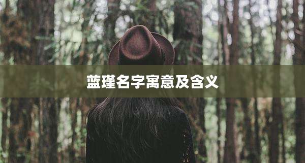 蓝瑾名字寓意及含义