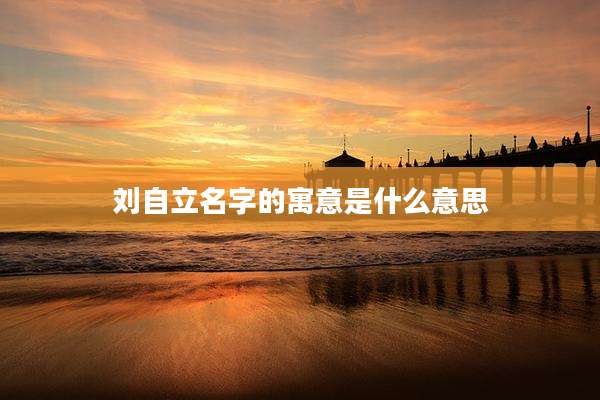 刘自立名字的寓意是什么意思