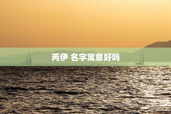 芮伊 名字寓意好吗