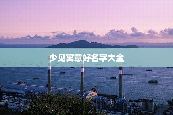少见寓意好名字大全