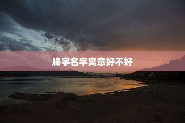 滕宇名字寓意好不好