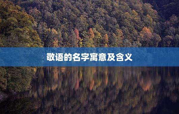 敬语的名字寓意及含义