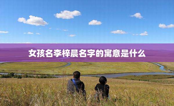 女孩名李梓晨名字的寓意是什么