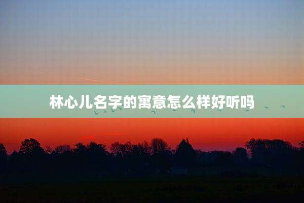 林心儿名字的寓意怎么样好听吗