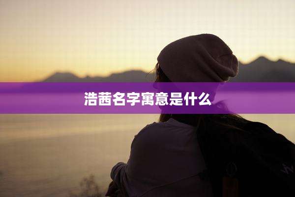 浩茜名字寓意是什么