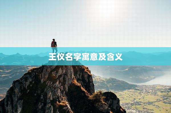 王仪名字寓意及含义