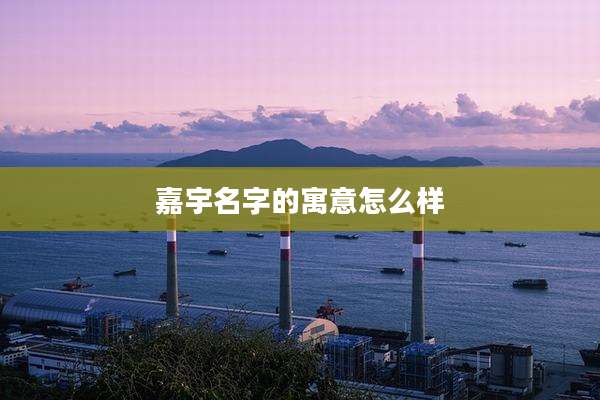 嘉宇名字的寓意怎么样