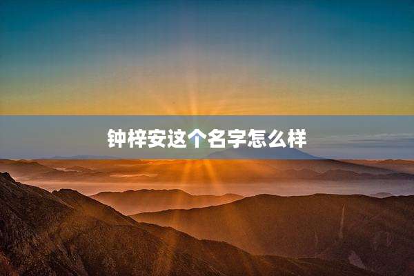 钟梓安这个名字怎么样