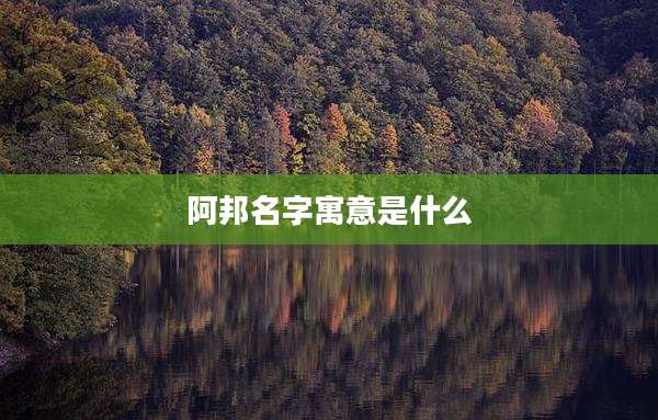 阿邦名字寓意是什么