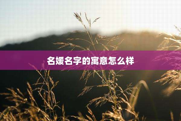 名媛名字的寓意怎么样