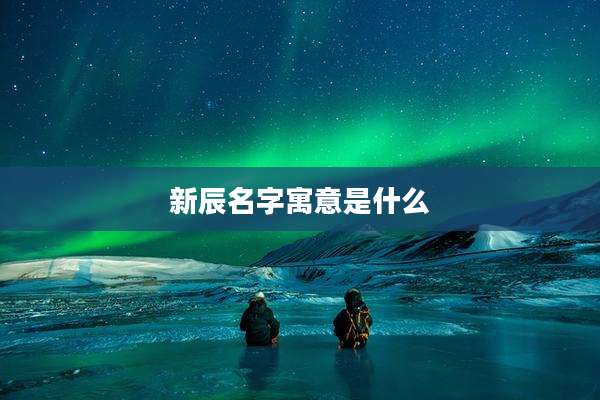 新辰名字寓意是什么