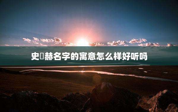 史珺赫名字的寓意怎么样好听吗
