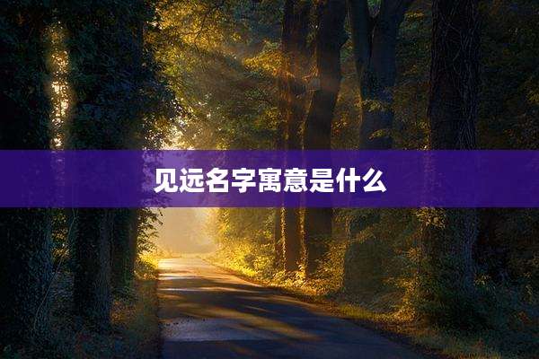 见远名字寓意是什么