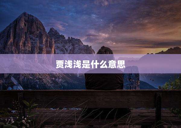 贾浅浅是什么意思