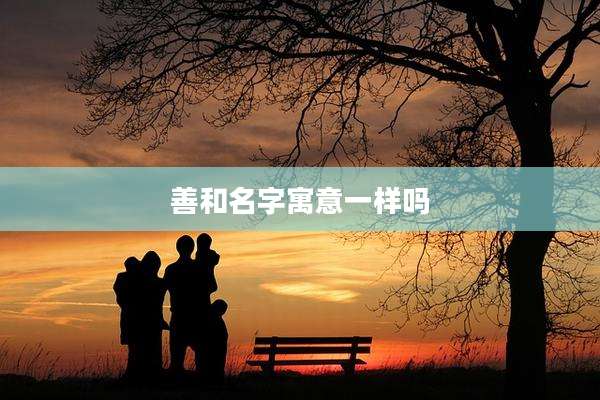 善和名字寓意一样吗