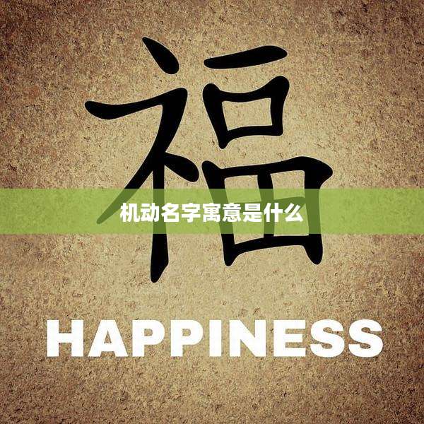 机动名字寓意是什么