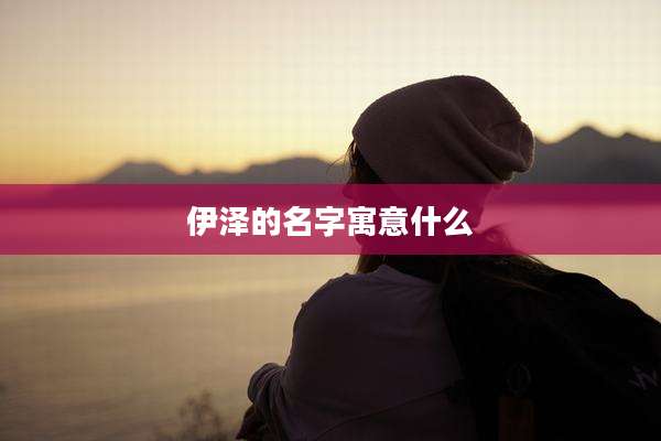 伊泽的名字寓意什么