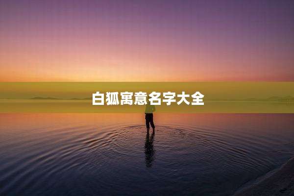 白狐寓意名字大全