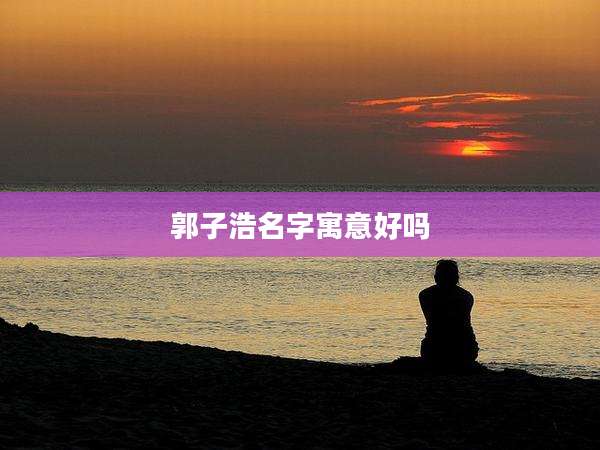 郭子浩名字寓意好吗