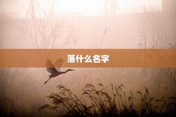 落什么名字