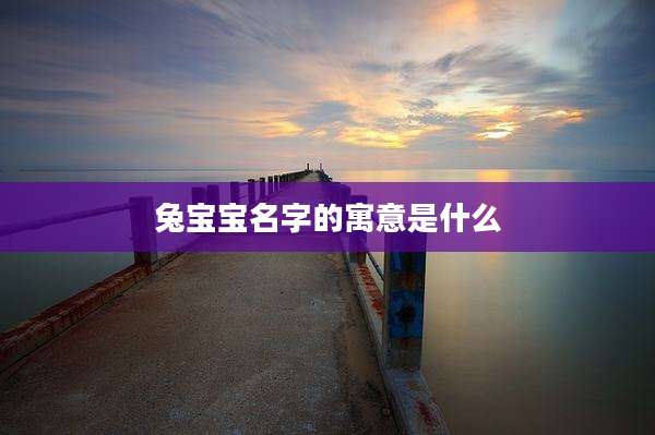 兔宝宝名字的寓意是什么