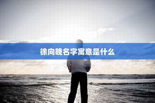 徐向晚名字寓意是什么