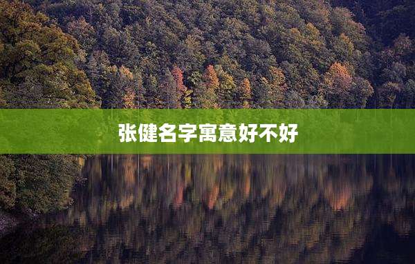 张健名字寓意好不好