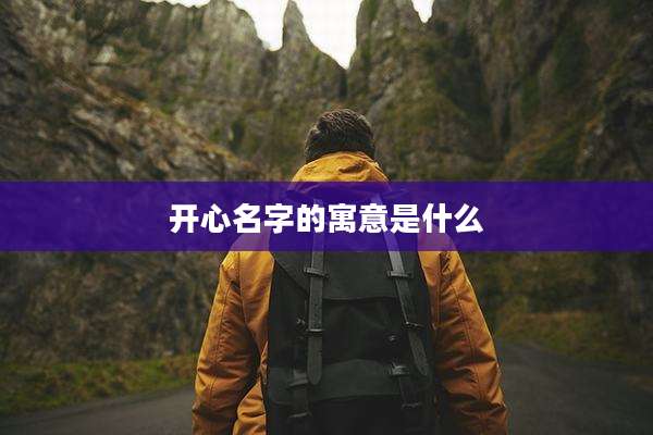 开心名字的寓意是什么