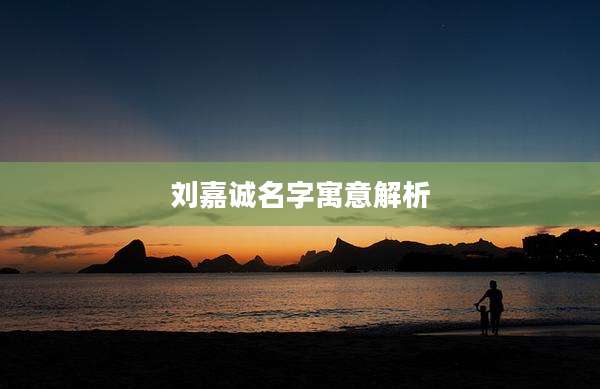 刘嘉诚名字寓意解析