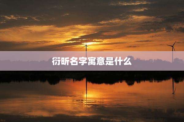 衍昕名字寓意是什么