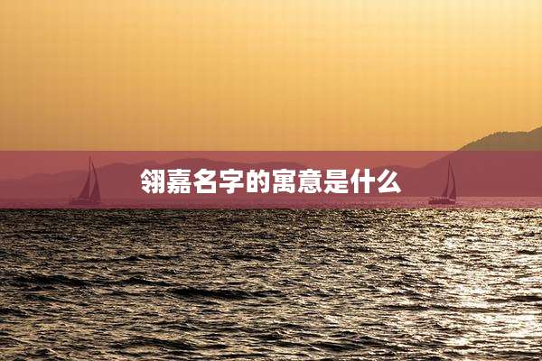 翎嘉名字的寓意是什么