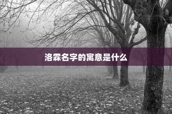 洛霖名字的寓意是什么