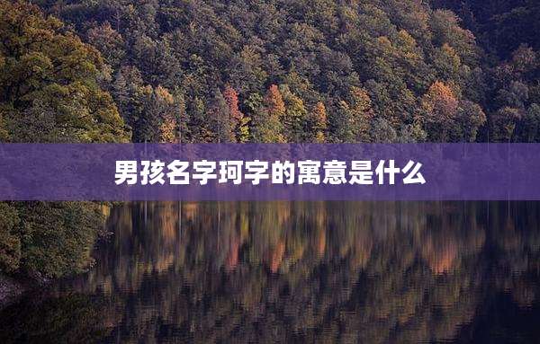 男孩名字珂字的寓意是什么