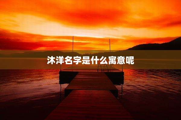 沐洋名字是什么寓意呢