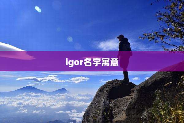 igor名字寓意
