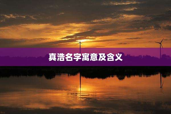 真浩名字寓意及含义