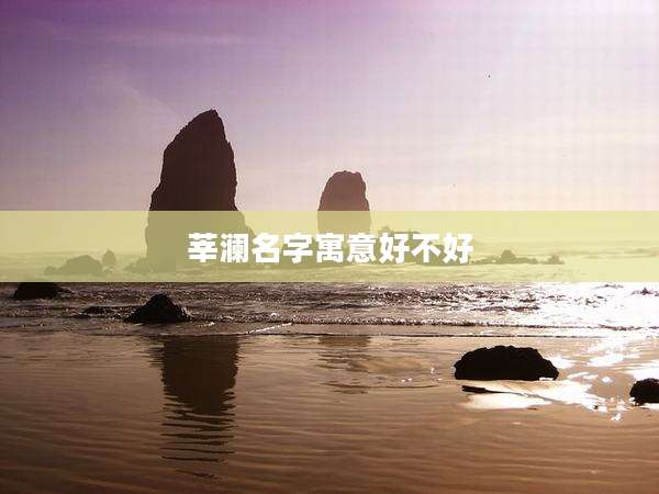 莘澜名字寓意好不好