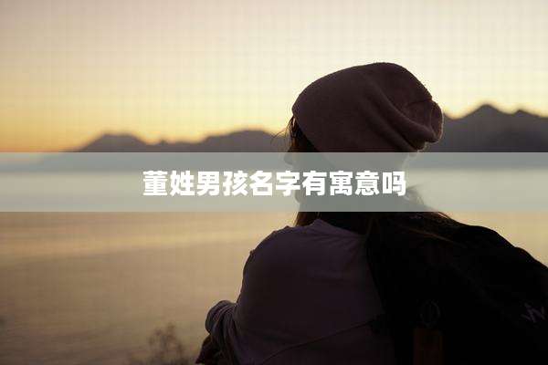 董姓男孩名字有寓意吗