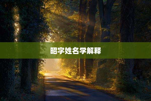 昭字姓名学解释