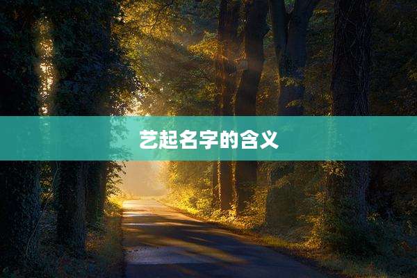 艺起名字的含义