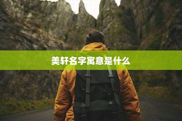 美轩名字寓意是什么