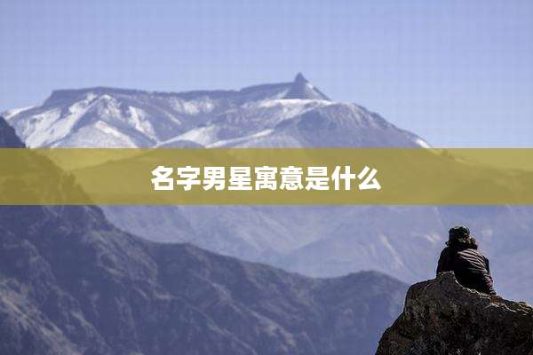 名字男星寓意是什么