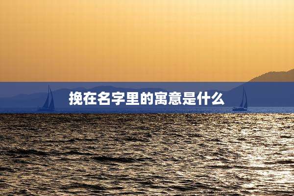 挽在名字里的寓意是什么