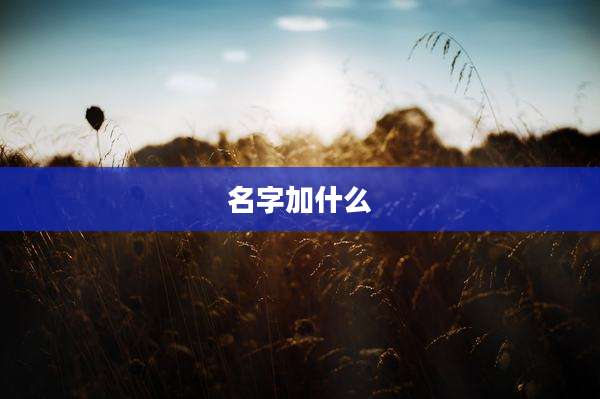 名字加什么