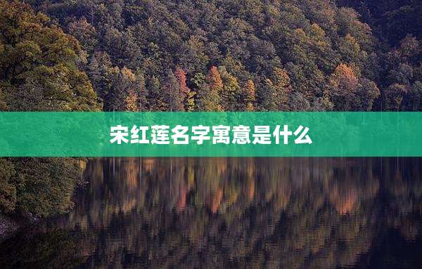 宋红莲名字寓意是什么