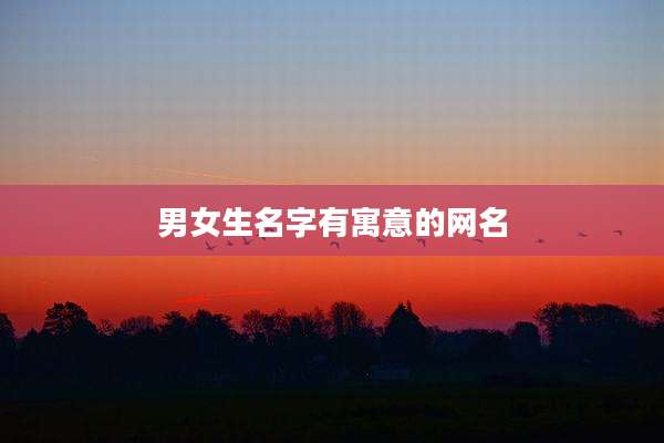 男女生名字有寓意的网名