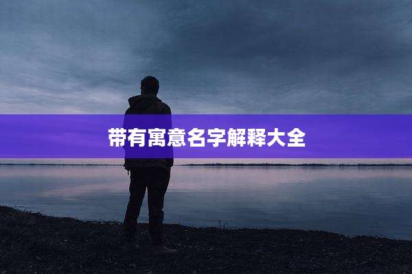 带有寓意名字解释大全