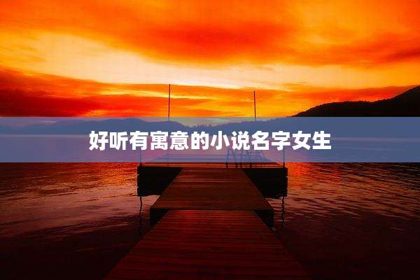 好听有寓意的小说名字女生