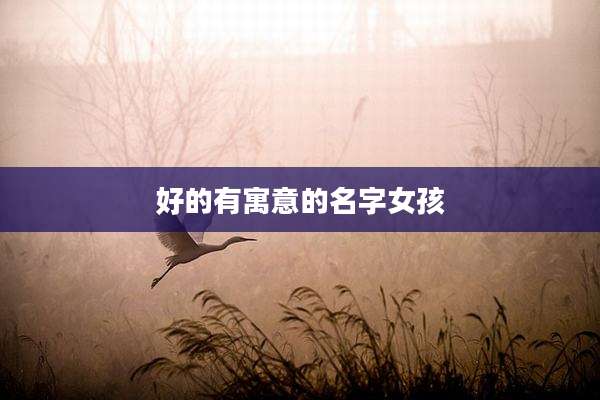 好的有寓意的名字女孩